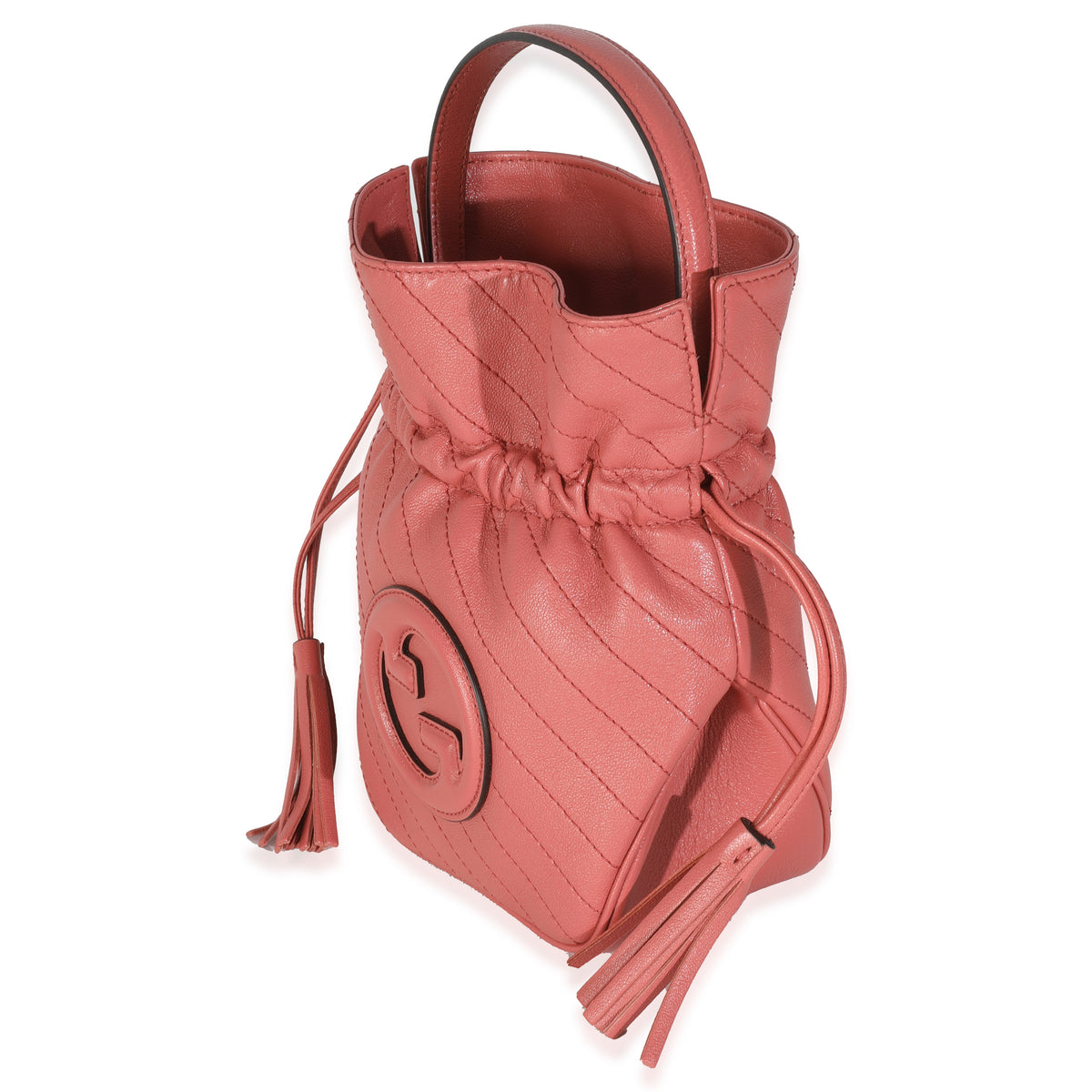 Gucci Pink Calfskin Blondie Bucket Bag Handbag sv