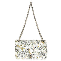 Chanel Multicolor White Cut Out Floral Jumbo Double Flap Bag Handbag av
