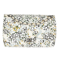 Chanel Multicolor White Cut Out Floral Jumbo Double Flap Bag Handbag fv