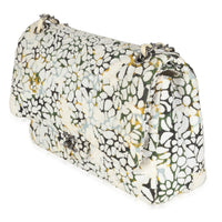 Chanel Multicolor White Cut Out Floral Jumbo Double Flap Bag Handbag sv