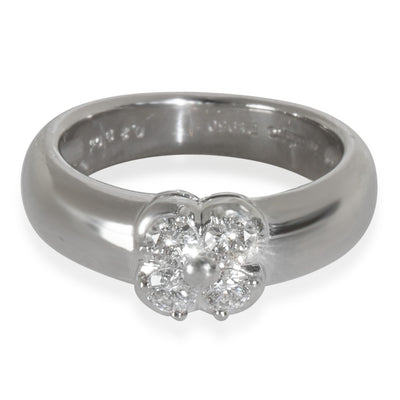Mikimoto Platinum Diamond Vintage Clover Ring fv