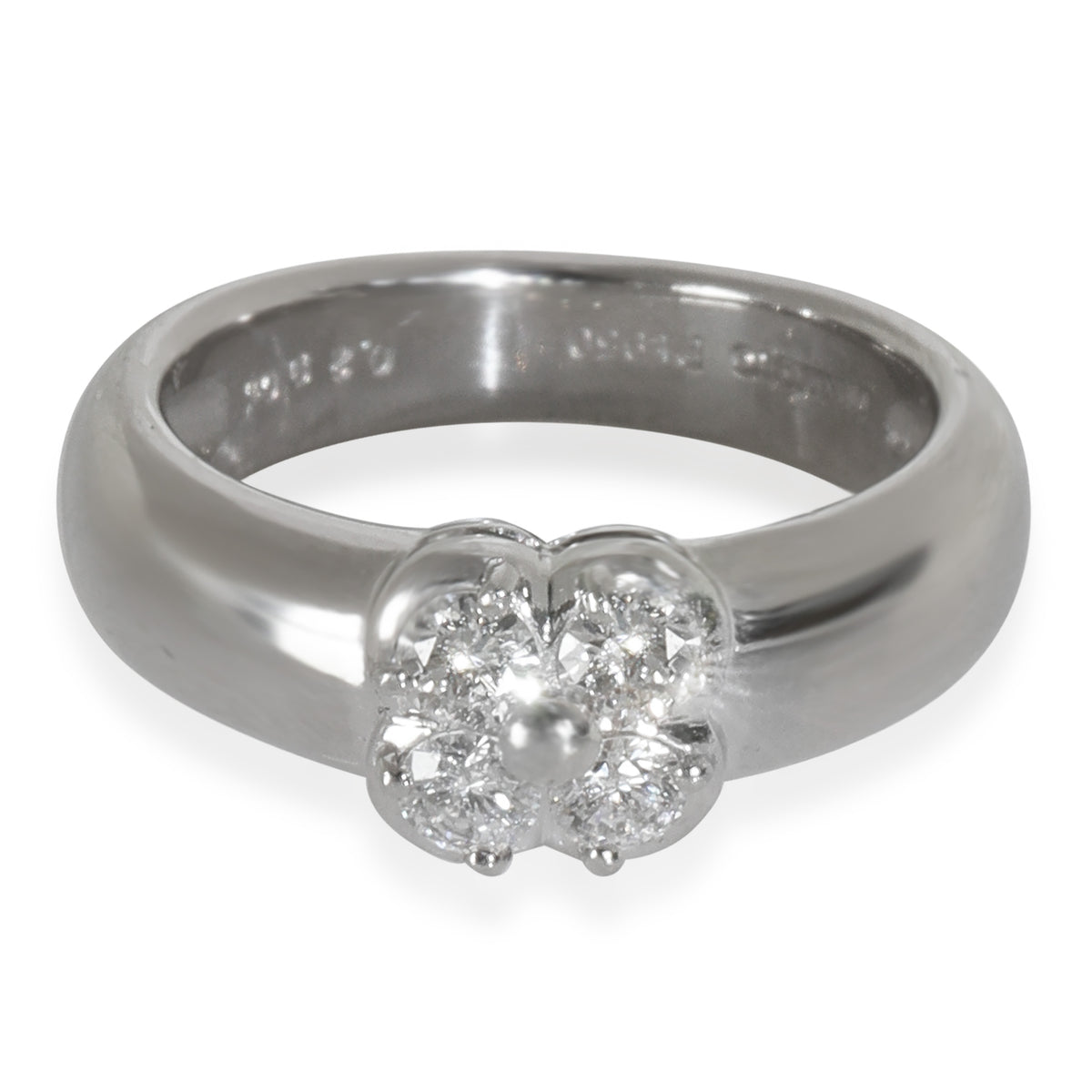 Mikimoto Platinum Diamond Vintage Clover Ring fv