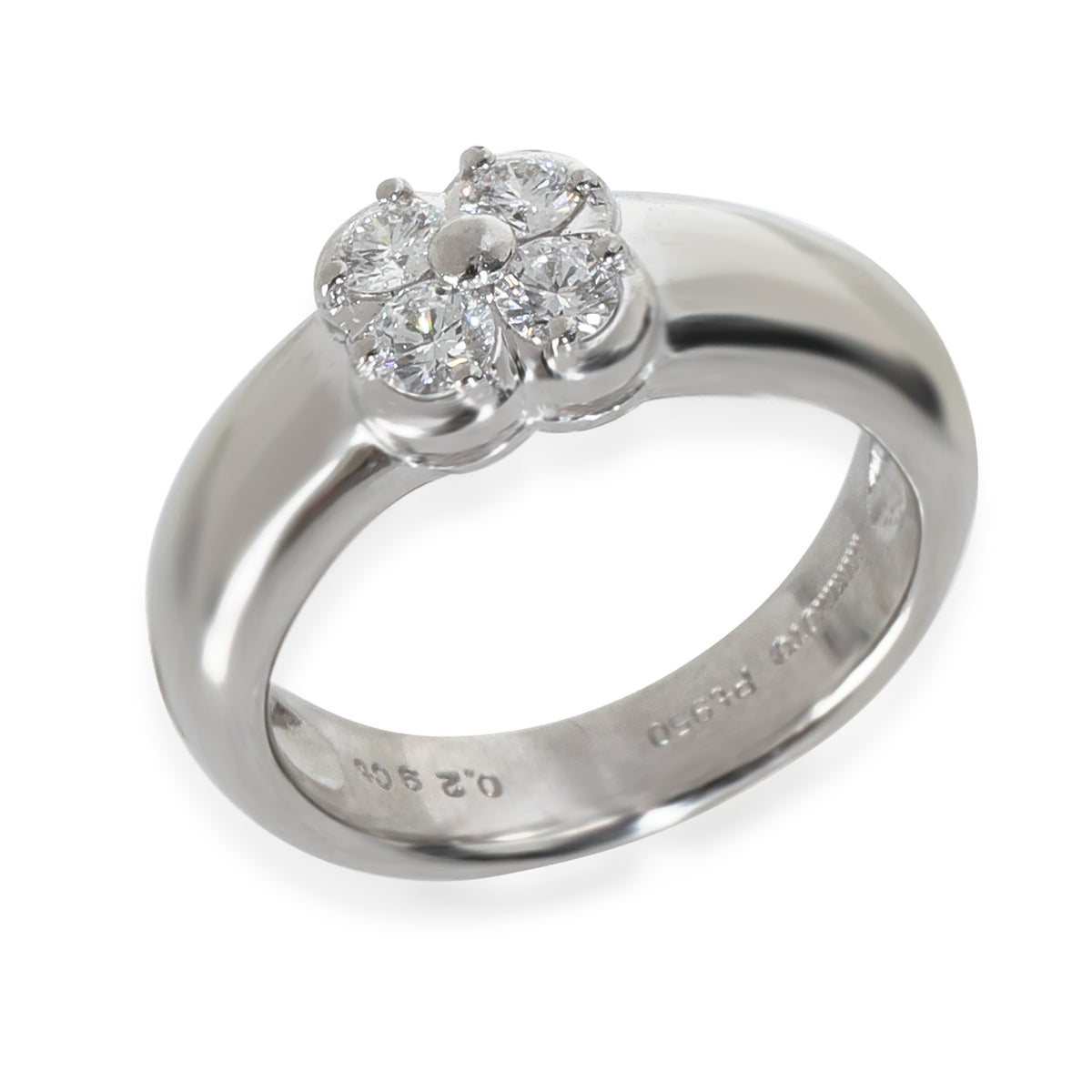 Mikimoto Platinum Diamond Vintage Clover Ring pv