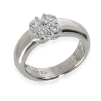 Mikimoto Platinum Diamond Vintage Clover Ring pv