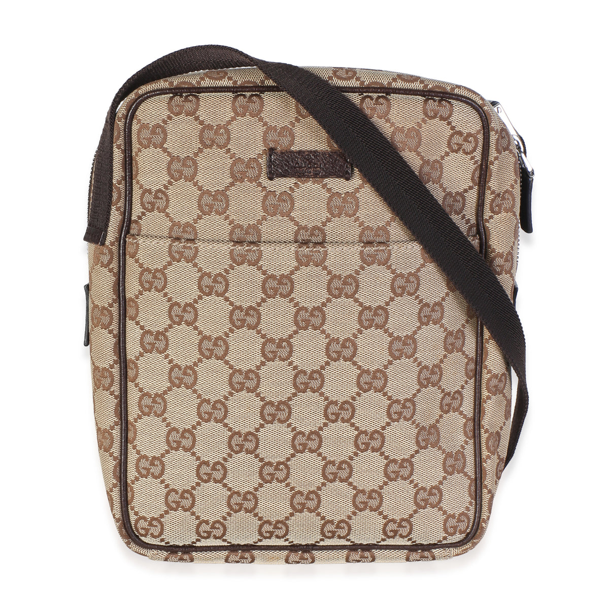 Gucci Beige GG Canvas Front Pocket Crossbody Messenger Bag Handbag id