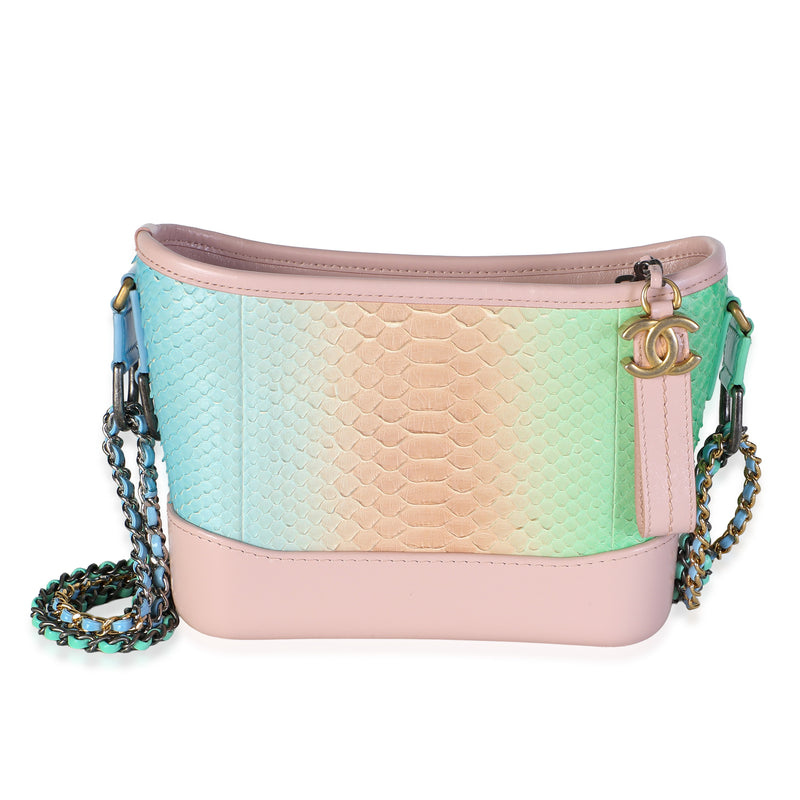 Chanel Multicolor Python Calfskin Small Gabrielle Hobo Handbag fv