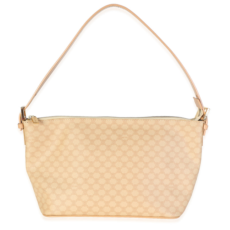 Celine Vintage Cream Macadam Shoulder Bag Handbag fv