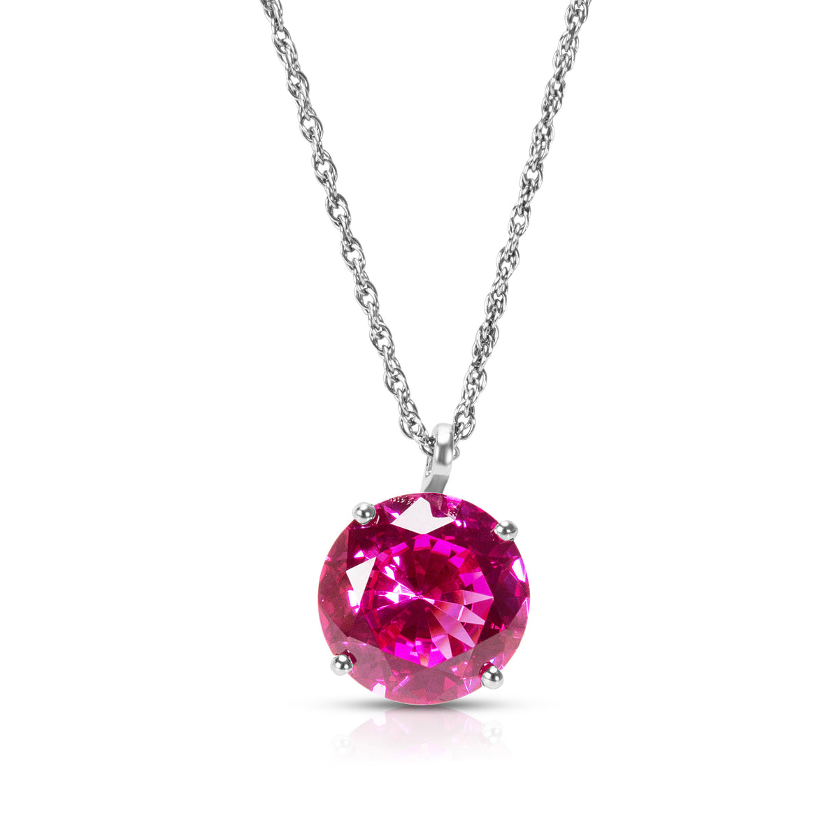 Robert Manse BRAND NEW Created Sapphire Pendant in Sterling Silver with Chain 14mm box