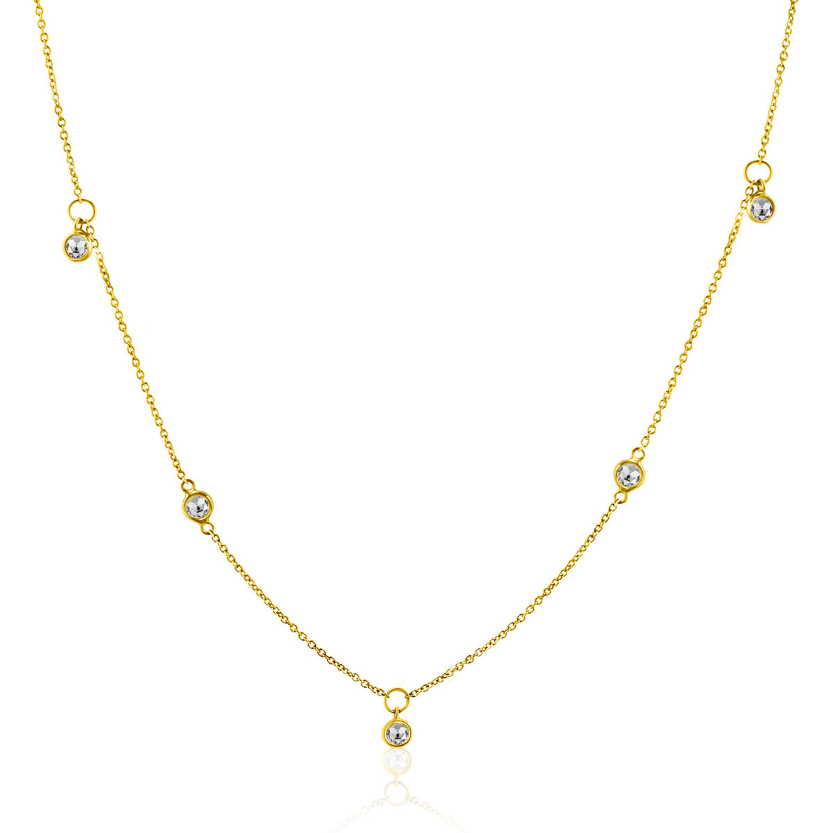 Rock & Divine Dawn Collection Sunshine Diamond Necklace in 18K Yellow Gold pv