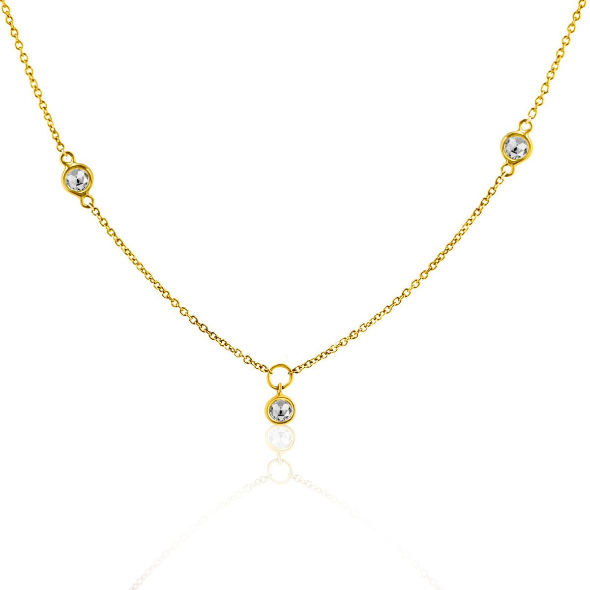 Rock & Divine Dawn Collection Sunshine Diamond Necklace in 18K Yellow Gold fv