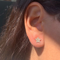 myGemma Diamond Star Earrings in 14k Yellow Gold 1/5 ctw av