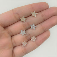myGemma Diamond Star Earrings in 14k Yellow Gold 1/5 ctw sv