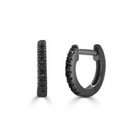 Sabrina Designs Co. 14k Black Gold & Black Diamond Huggies, 0.05 Ctw fv