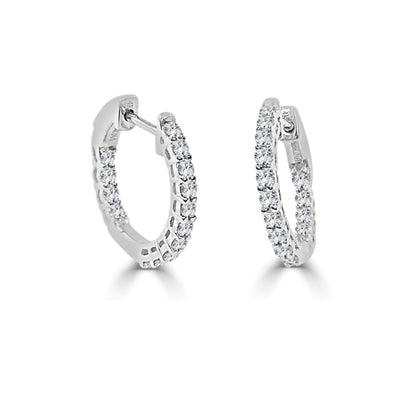 myGemma 14k White Gold & Diamond Hoop Earrings fv