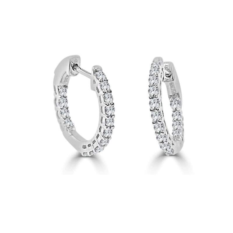myGemma 14k White Gold & Diamond Hoop Earrings fv