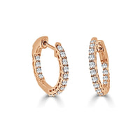 myGemma 14k Rose Gold & Diamond In & Out Hoop Earrings, 1/2 CTW fv