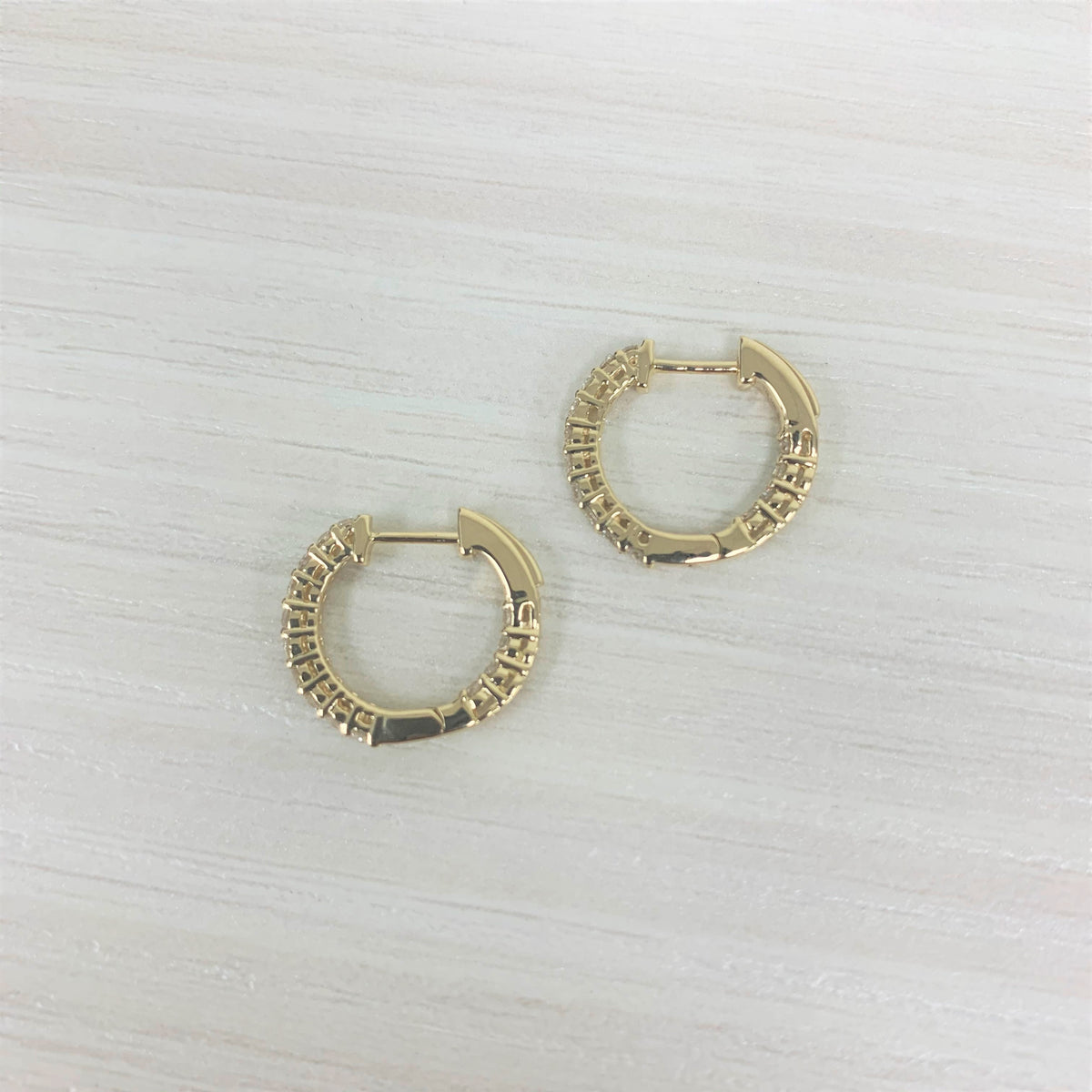 myGemma 14k Rose Gold & Diamond In & Out Hoop Earrings, 1/2 CTW sv