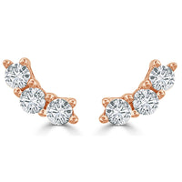 myGemma 14k Rose Gold & Diamond Stud Earrings fv