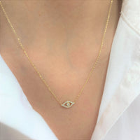 myGemma 14k Rose Gold & Diamond Evil Eye Necklace av