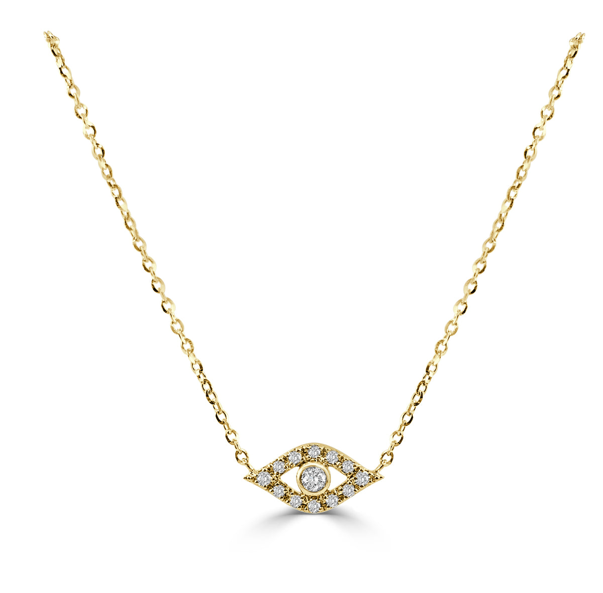 myGemma 14k Yellow Gold & Diamond Evil Eye Necklace fv