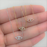 myGemma 14k White Gold & Diamond Evil Eye Necklace sv