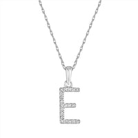 myGemma 14k White Gold & Diamond Initial Necklace  E fv