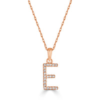 myGemma 14k White Gold & Diamond Initial Necklace  E sv