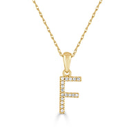 myGemma 14k White Gold & Diamond Initial Necklace  F bv