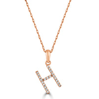 myGemma 14k White Gold & Diamond Initial Necklace  H sv