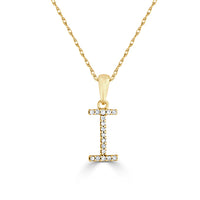 myGemma 14k White Gold & Diamond Initial Necklace  I bv