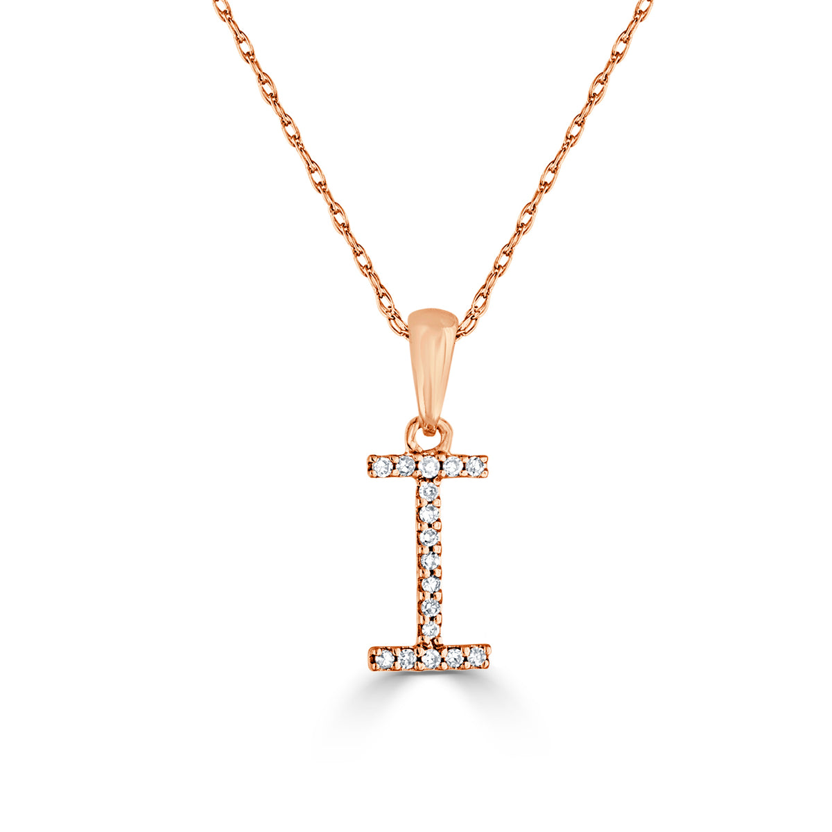 myGemma 14k White Gold & Diamond Initial Necklace  I sv