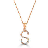 myGemma 14k White Gold & Diamond Initial Necklace  S sv