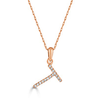 myGemma 14k White Gold & Diamond Initial Necklace  T sv