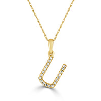 myGemma 14k White Gold & Diamond Initial Necklace  U bv