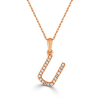 myGemma 14k White Gold & Diamond Initial Necklace  U sv
