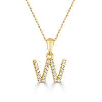 myGemma 14k White Gold & Diamond Initial Necklace  W bv
