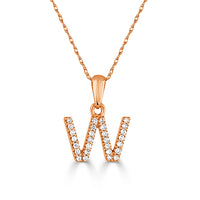 myGemma 14k White Gold & Diamond Initial Necklace  W sv