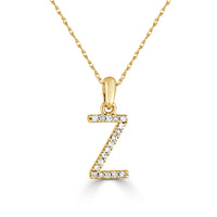 myGemma White 14k Gold & Diamond Initial Necklace  Z bv
