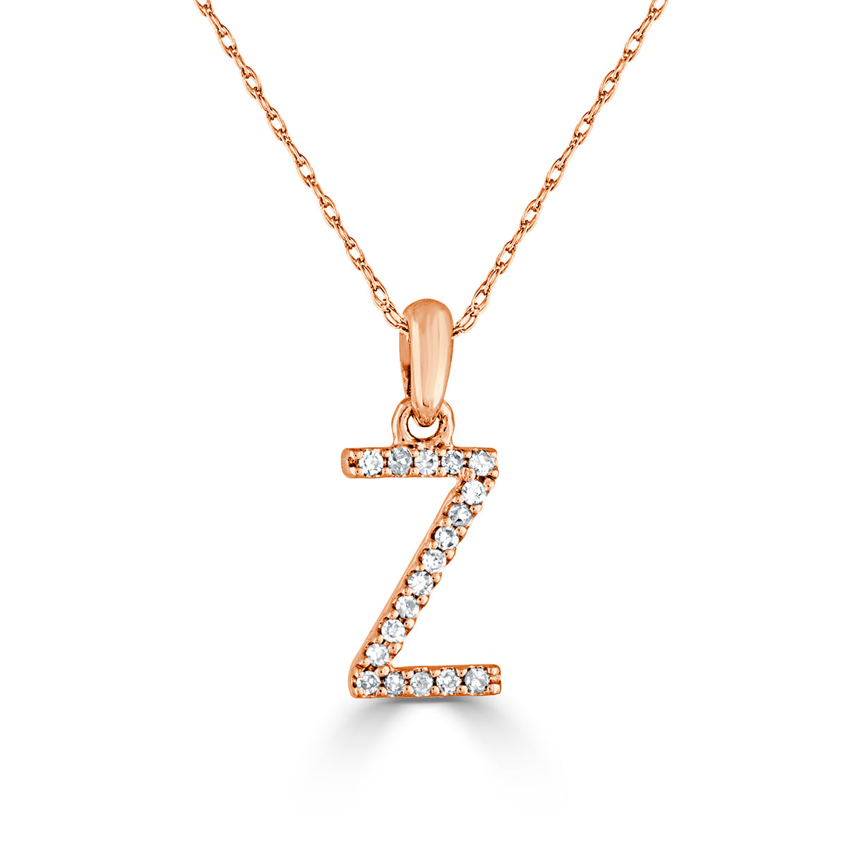myGemma White 14k Gold & Diamond Initial Necklace  Z sv