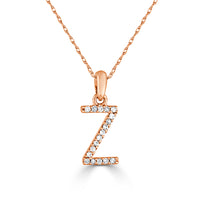 myGemma White 14k Gold & Diamond Initial Necklace  Z sv