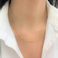 myGemma Paperclip Link Necklace in 14K Yellow Gold av