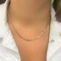 myGemma Paperclip Link Necklace in 14K Rose Gold av