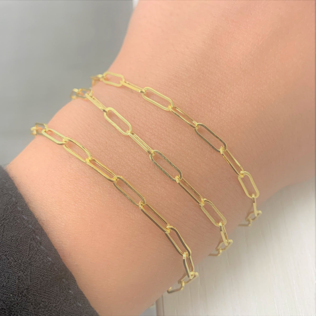 myGemma Paperclip Link Bracelet in 14K Yellow Gold av