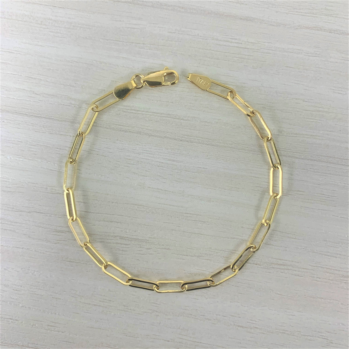 myGemma Paperclip Link Bracelet in 14K Yellow Gold sv