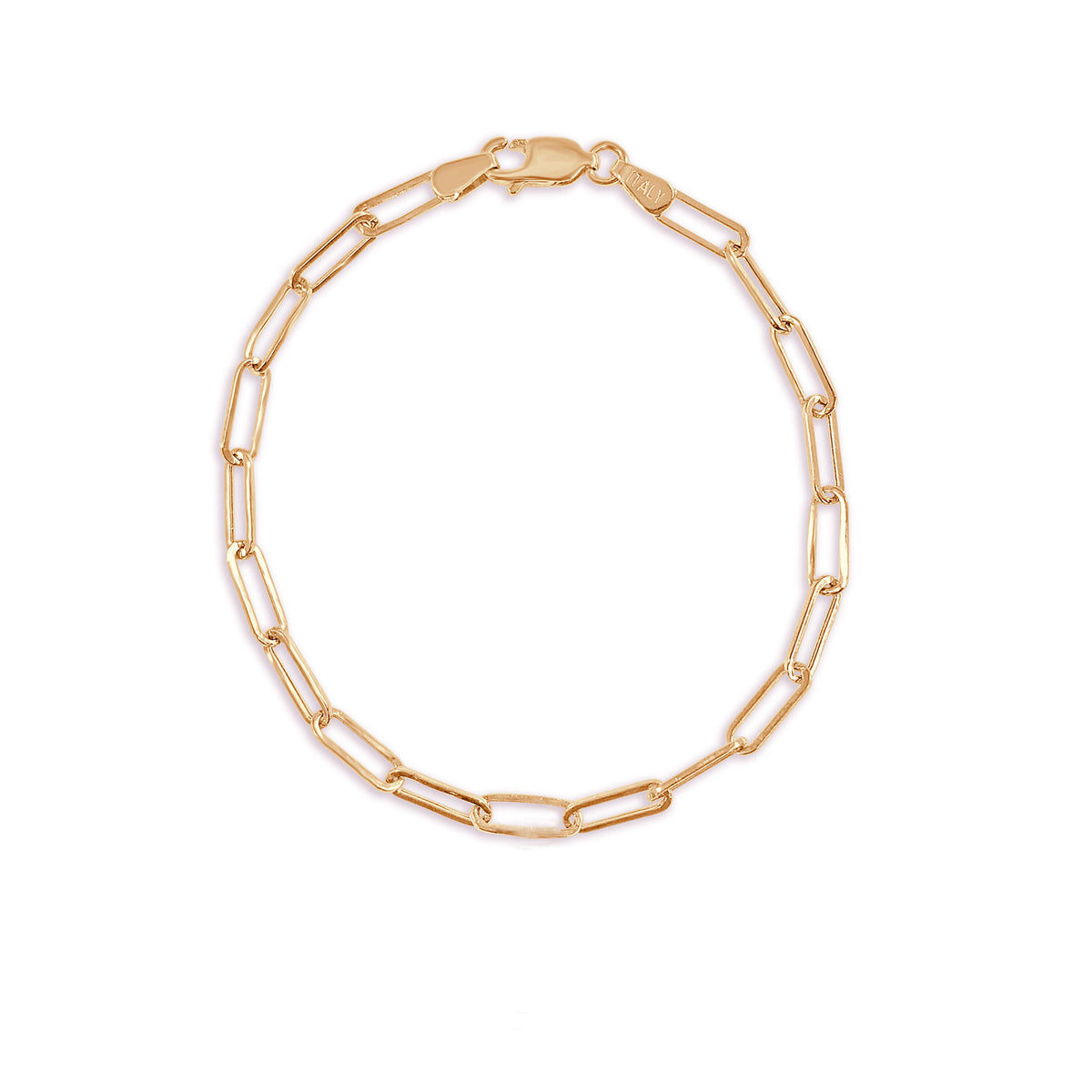 myGemma Paperclip Link Bracelet in 14K Rose Gold fv