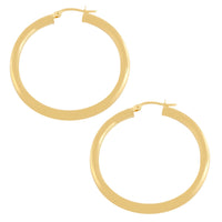 myGemma Tube Hoop Earrings in 14K Yellow Gold fv