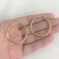 myGemma Tube Hoop Earrings in 14K Yellow Gold sv