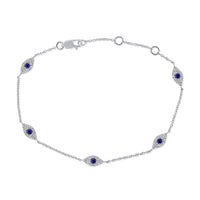 Sabrina Designs Co. 14k White Gold, Sapphire &  Diamond Evil Eye Bracelet fv
