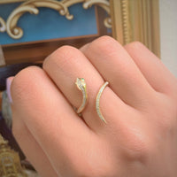 Sabrina Designs Co. Diamond & Tsavorite Snake Ring in 14k Rose Gold av