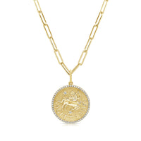 myGemma Sagittarius Zodiac Diamond Necklace in 14KT Yellow Gold fv